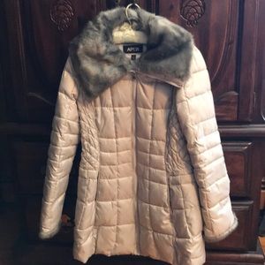 Faux fur puffer coat